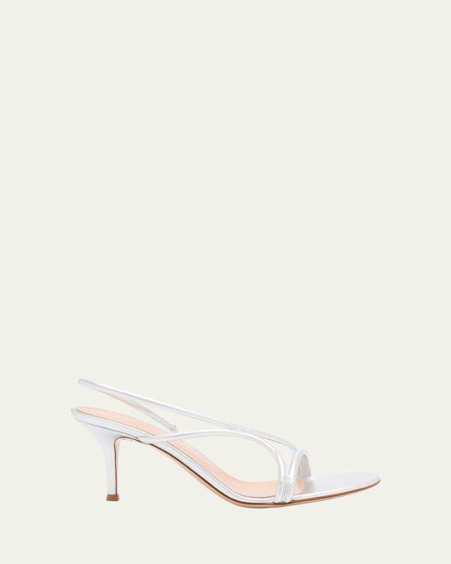 Metallic Nappa Strappy Slingback Sandals